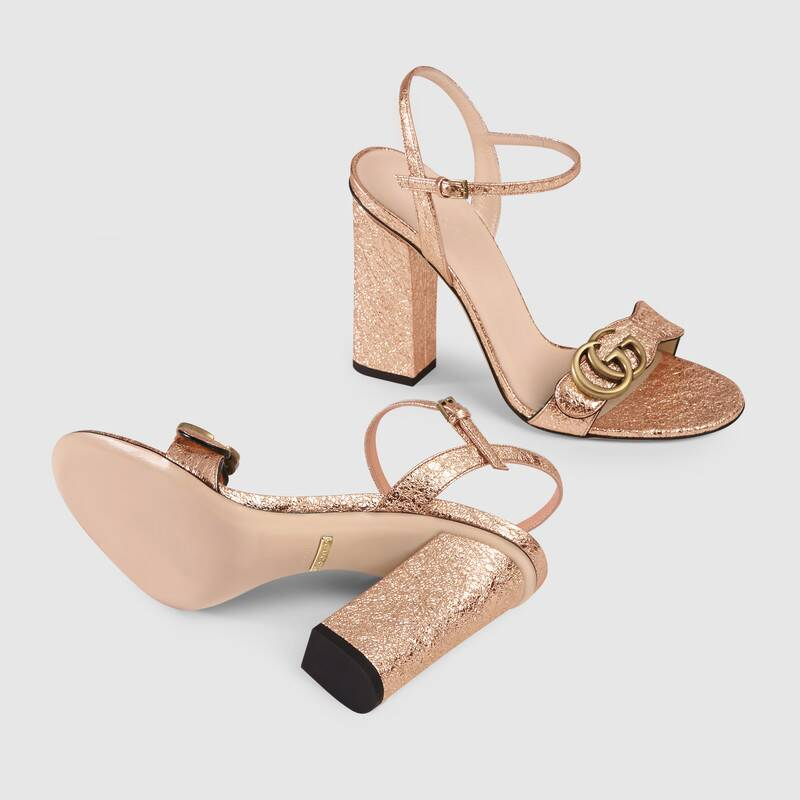 Women´s mid-heel sandal with Double G